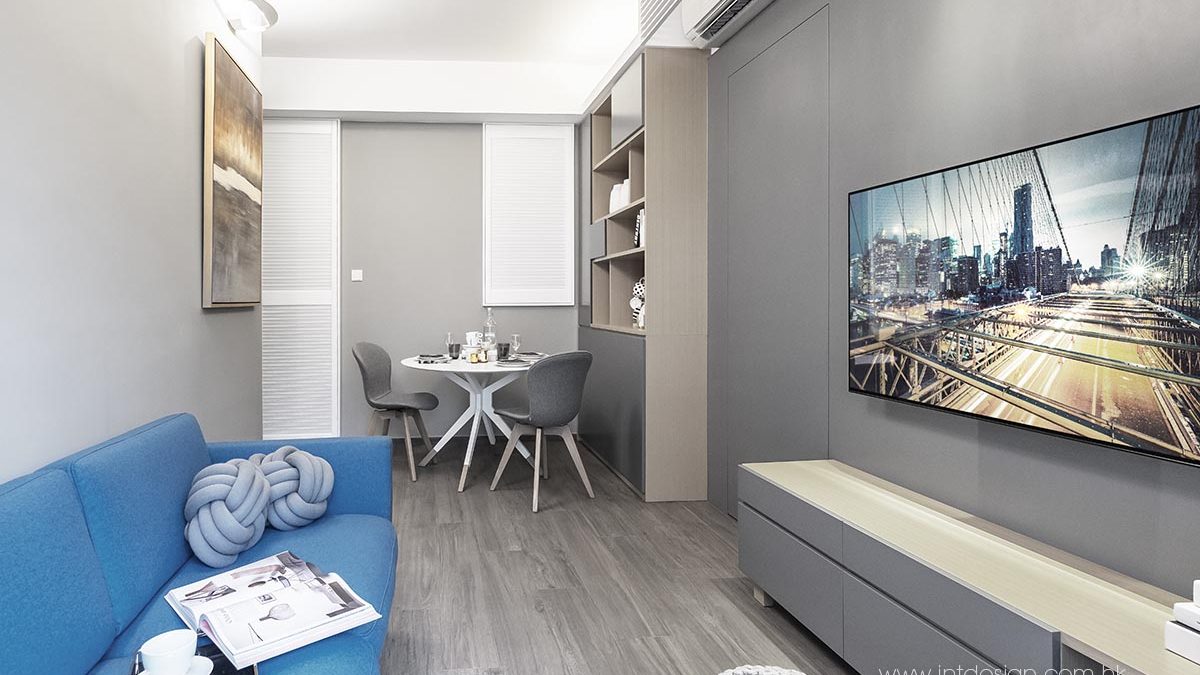 Artemide Mesmeri wall lamp installed in Double Cove Starview Prime's Living Room